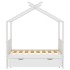 Estructura de cama niños y cajón madera maciza blanca 70x140