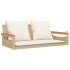 Banco columpio con cojines ratán sintético beige 109x62x40