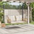 Banco columpio con cojines ratán sintético beige 109x62x40