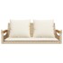 Banco columpio con cojines ratán sintético beige 109x62x40