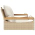 Banco columpio con cojines ratán sintético beige 109x62x40