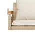 Banco columpio con cojines ratán sintético beige 109x62x40