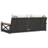 Banco columpio con cojines ratán sintético negro 109x62x40