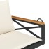 Banco columpio con cojines ratán sintético negro 109x62x40