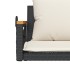Banco columpio con cojines ratán sintético negro 109x62x40