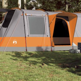 Tienda de camping con túnel 4 personas impermeable gris
