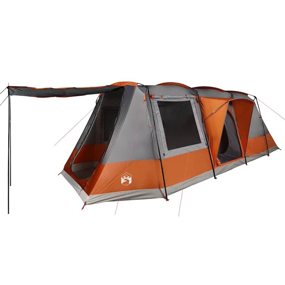 Tienda de camping con túnel 4 personas impermeable gris