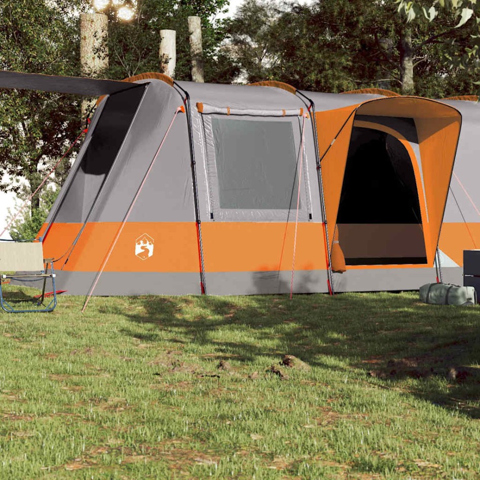 Tienda de camping con túnel 4 personas impermeable gris