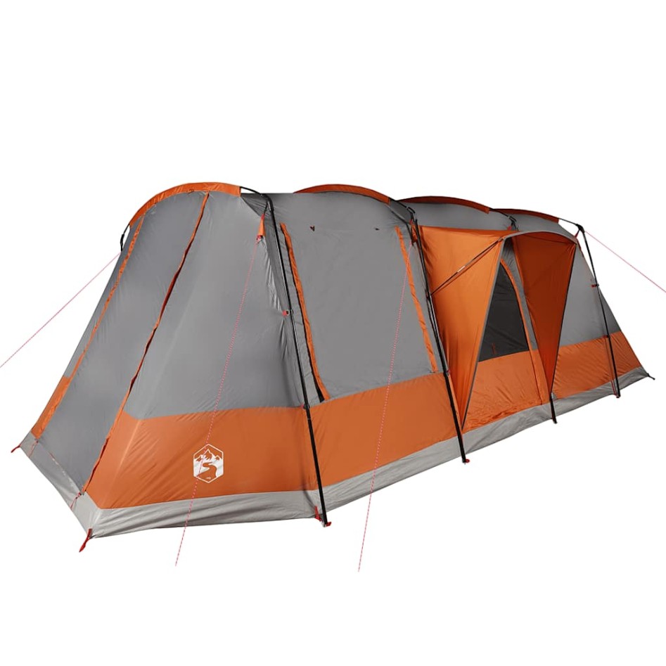 Tienda de camping con túnel 4 personas impermeable gris
