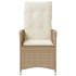 Silla de jardín reclinable con cojines ratán sintético