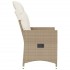 Silla de jardín reclinable con cojines ratán sintético