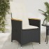 Sillón reclinable de jardín con cojines ratán sintético