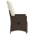 Sillón reclinable de jardín con cojines ratán sintético