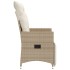 Silla de jardín reclinable con cojines ratán sintético