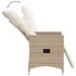 Silla de jardín reclinable con cojines ratán sintético