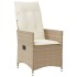 Sillones reclinables de jardín con cojines beige 2 uds ratán