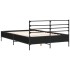 Estructura de cama madera de ingeniería y metal negro