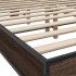 Estructura cama madera ingeniería metal marrón roble 120x200