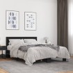 Estructura de cama madera de ingeniería y metal negro 120x200cm