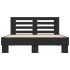Estructura de cama madera de ingeniería y metal negro