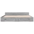 Cama con cajones madera ingeniería gris Sonoma 200x200