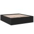 Estructura de cama madera de ingeniería negra 200x200