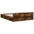 Cama con cajones madera de ingeniería roble ahumado 160x200