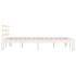 Estructura de cama de madera maciza blanca 135x190
