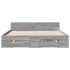 Cama con cajones madera ingeniería gris Sonoma 150x200