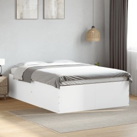 Estructura de cama madera de ingeniería blanca 120x190