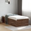 Estructura de cama madera de ingeniería marrón roble 100x200 cm