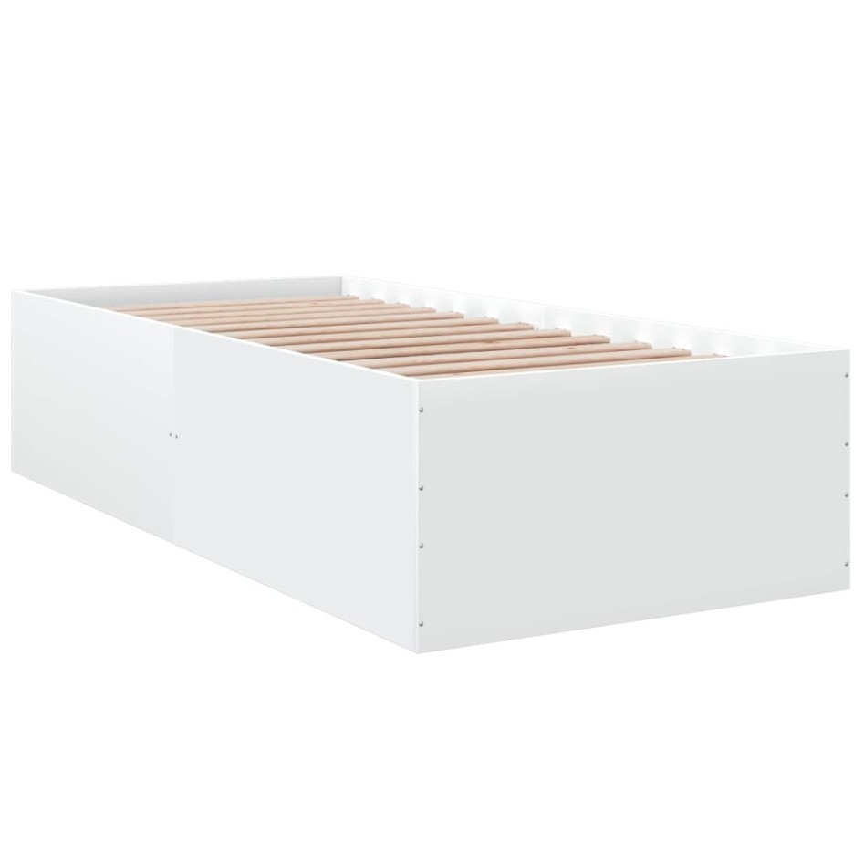 Estructura de cama madera de ingeniería blanca 100x200