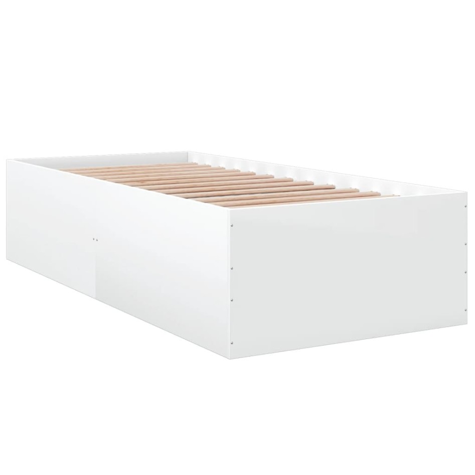 Estructura de cama madera de ingeniería blanca 100x200