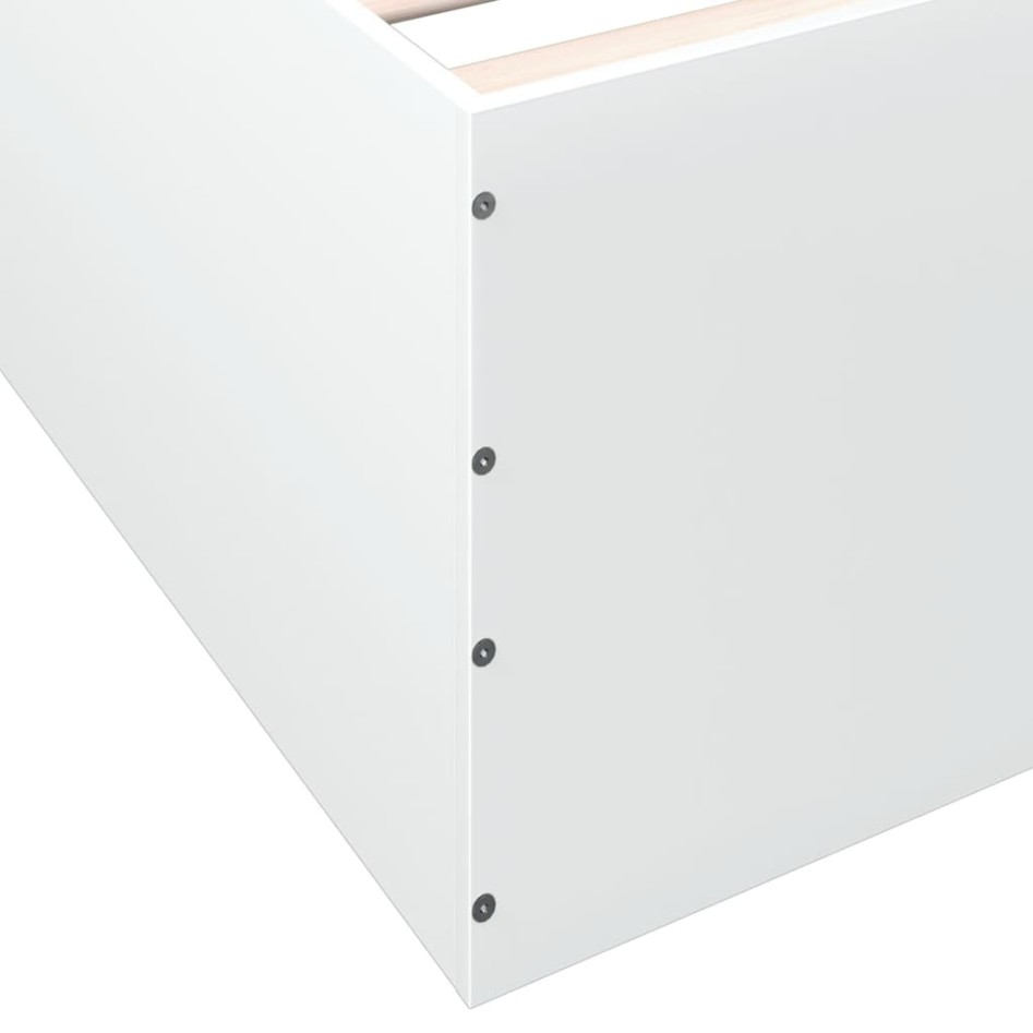 Estructura de cama madera de ingeniería blanca 100x200