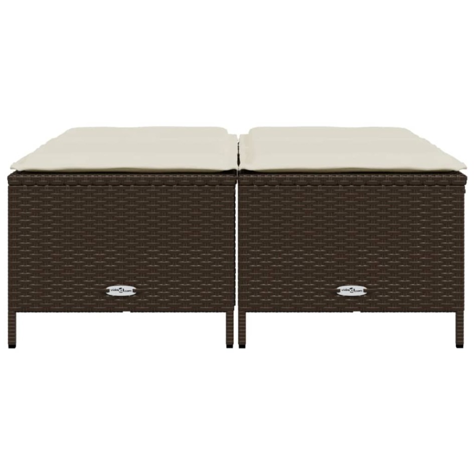 Taburetes de jardín con cojines 4 uds ratán sintético