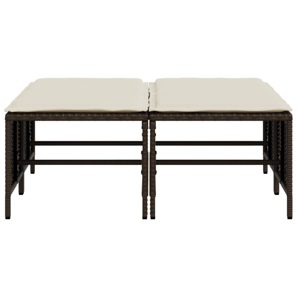 Taburetes de jardín con cojines 4 uds ratán sintético