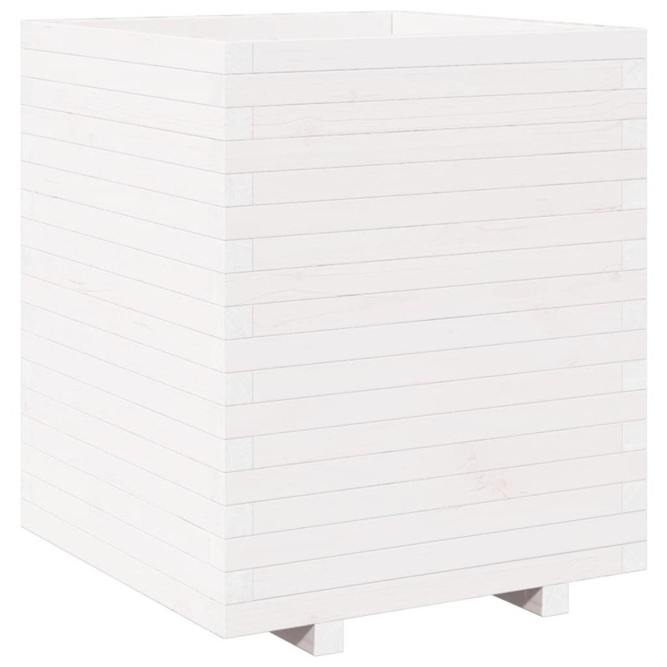 Jardinera madera maciza de pino blanco 60x60x72,5