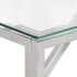 Mesa consola acero inoxidable plateado y vidrio