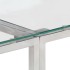Mesa consola acero inoxidable plateado y vidrio