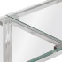Mesa consola acero inoxidable plateado y vidrio