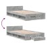 Cama con cajón madera de ingeniería gris hormigón 90x200