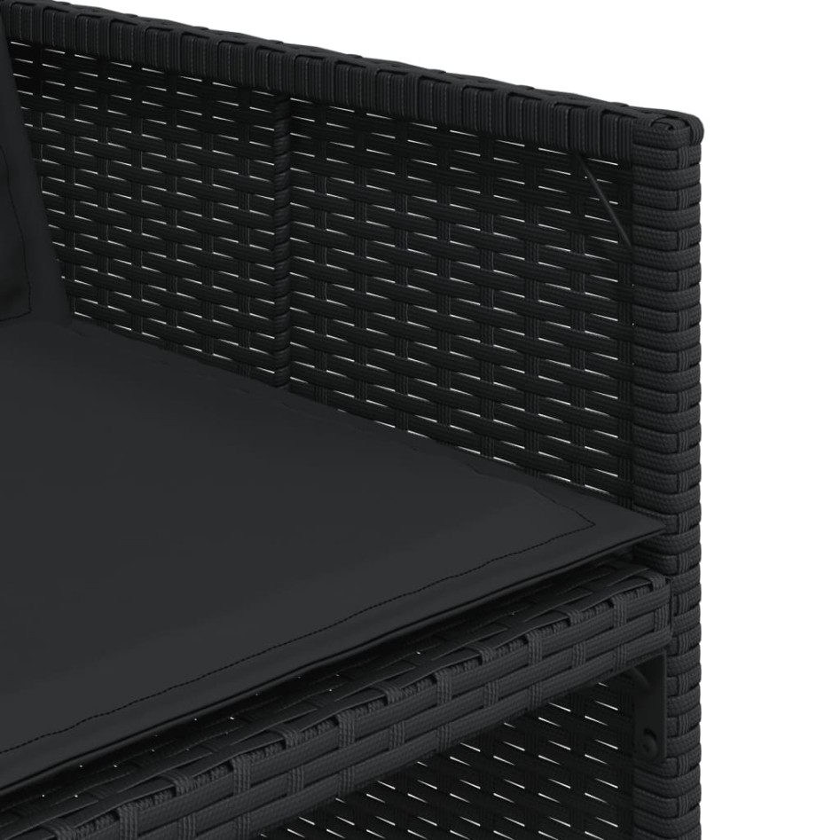 Set de comedor de jardín 7 pzas y cojines ratán sintético