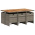 Set comedor jardín 7 pzas y cojines ratán sintético