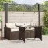 Set comedor de jardín y cojines 2 pzas ratán sintético