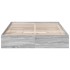 Cama con cajones madera ingeniería gris Sonoma 160x200