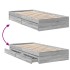 Cama con cajones madera ingeniería gris Sonoma 90x200