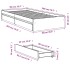 Cama con cajones madera ingeniería gris Sonoma 90x200