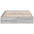 Cama con cajones madera de ingeniería gris Sonoma 135x190