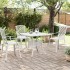 Mesa de jardín aluminio fundido blanco 80x80x75