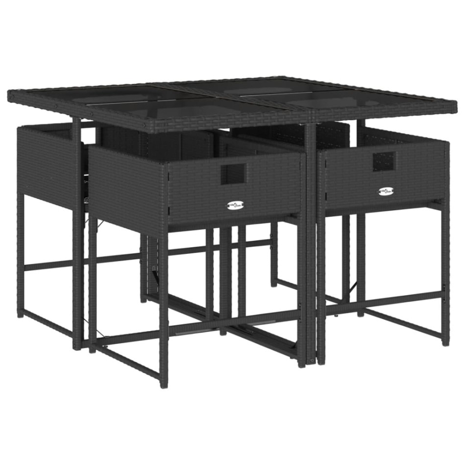 Set de muebles jardín 5 pzas con cojines ratán sintético